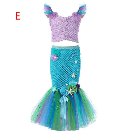 Girls Mermaid Costume Halloween Little Mermaid Party Dress