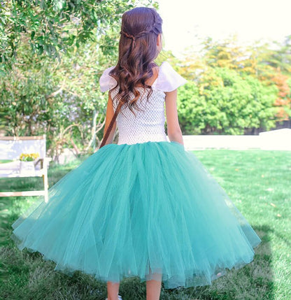 Girls Mirabel Princess Puff Sleeve Floral Tutu Dress