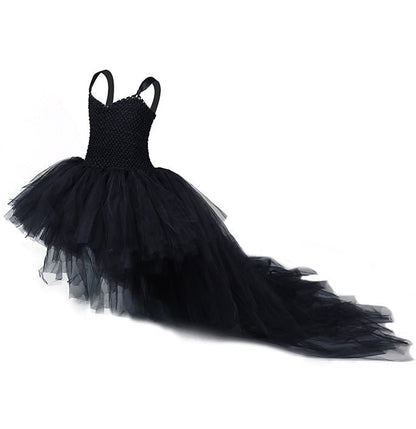 Girls Noble Black Party Tutu Dress