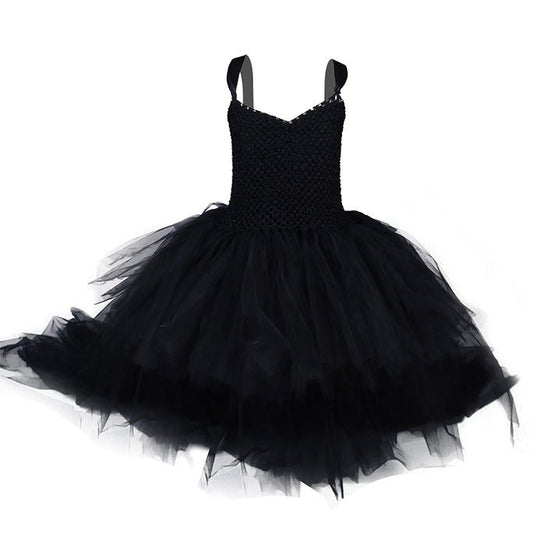 Girls Noble Black Party Tutu Dress