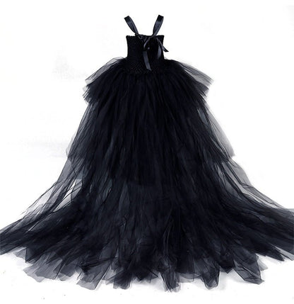 Girls Noble Black Party Tutu Dress