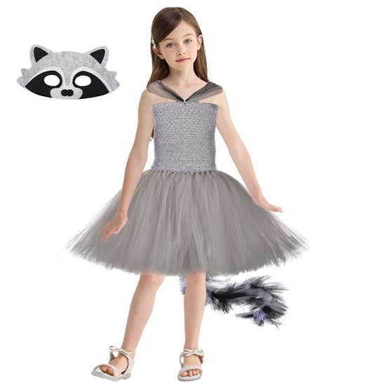 Girls Obediently Racoon Inspired Tutu Dress