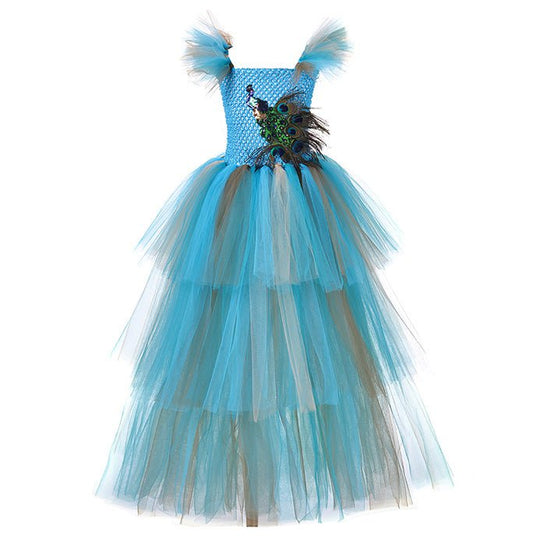 Girls Peacock Princess Ball Costume