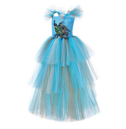 Girls Peacock Princess Ball Costume