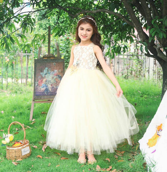 Girls Solid Color Birthday Party Tutu Dress