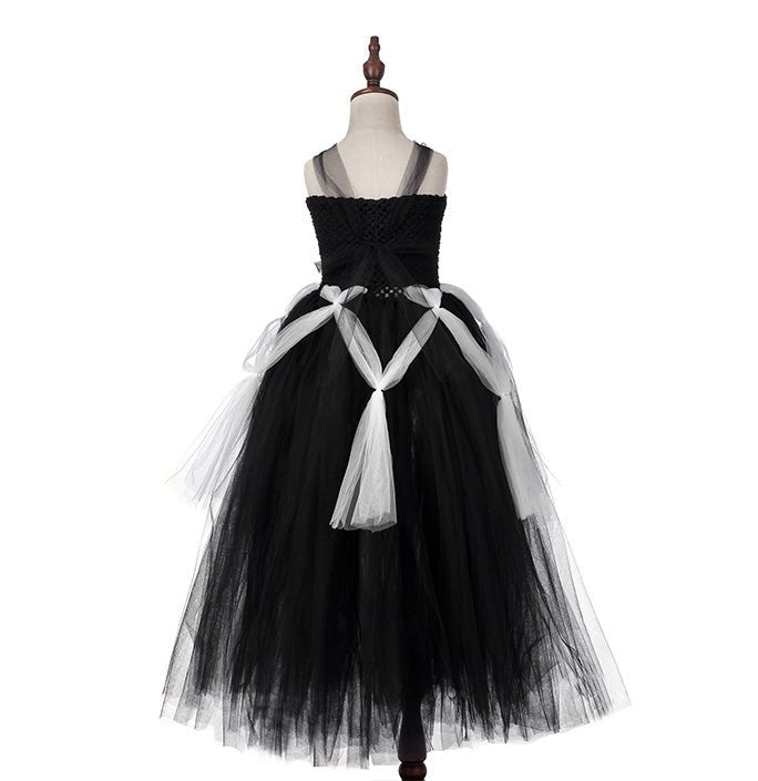 Girls Spider Web Halloween Witch Tutu Dress