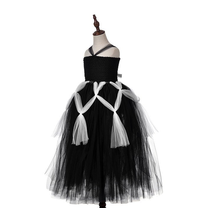 Girls Spider Web Halloween Witch Tutu Dress