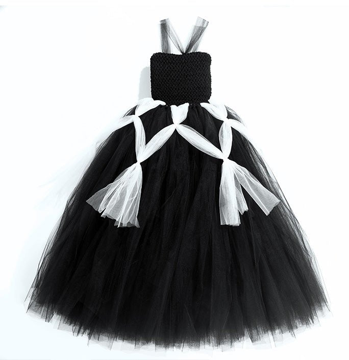 Girls Spider Web Halloween Witch Tutu Dress