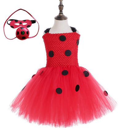 Girls Super Hero Ladybug Girl Tutu Dress