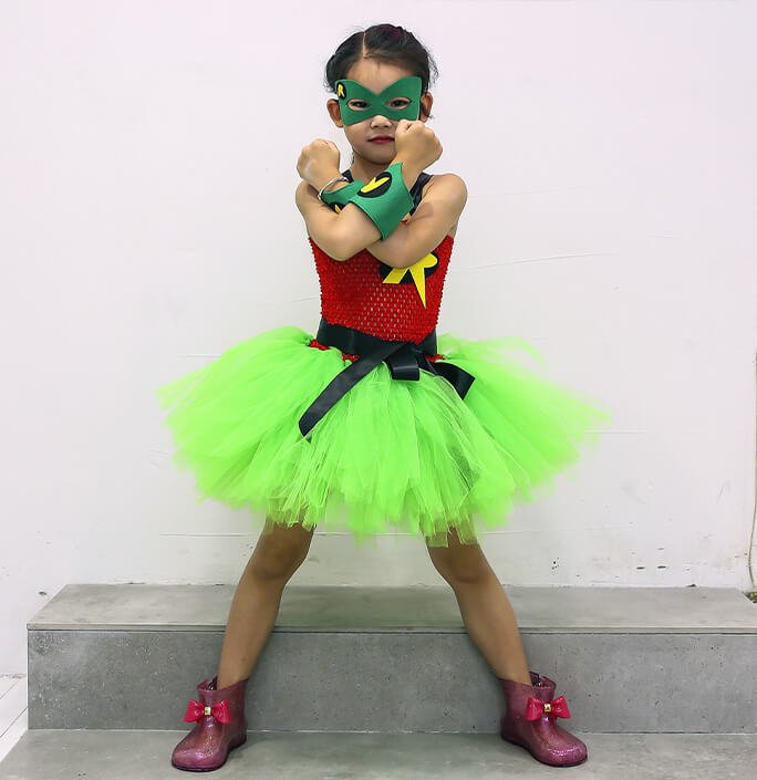 Girls Super Hero Robin Tutu Dress