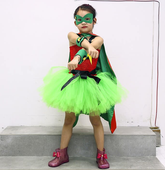 Girls Super Hero Robin Tutu Dress