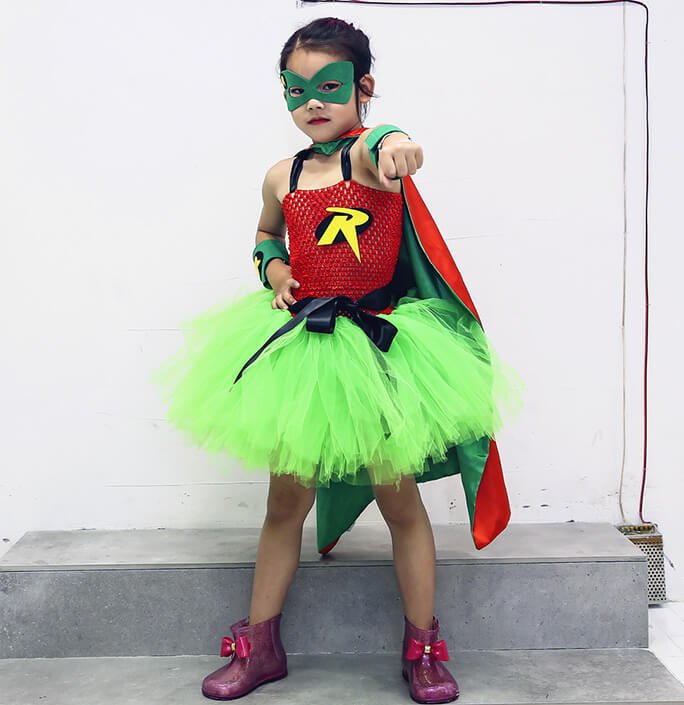 Girls Super Hero Robin Tutu Dress