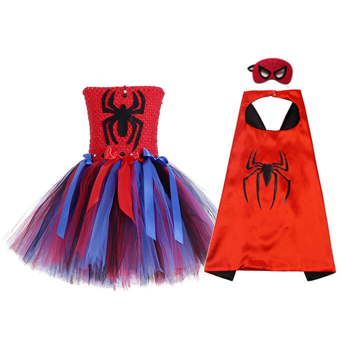 Girls Super Hero Spider Tutu Dress