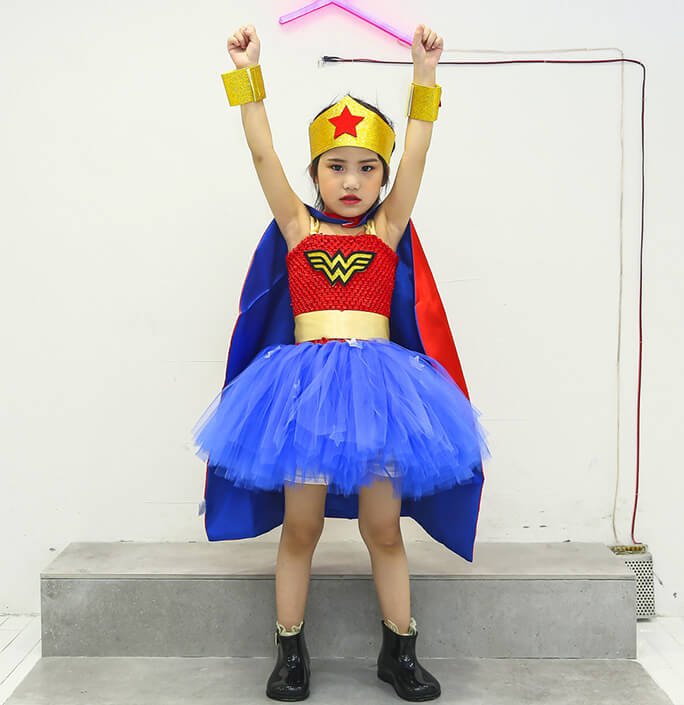 Girls Super Hero Wonder Woman Tutu Dress