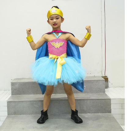 Girls Super Hero Wonder Woman Tutu Dress