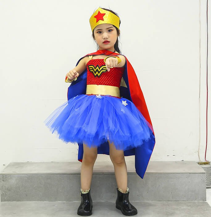 Girls Super Hero Wonder Woman Tutu Dress