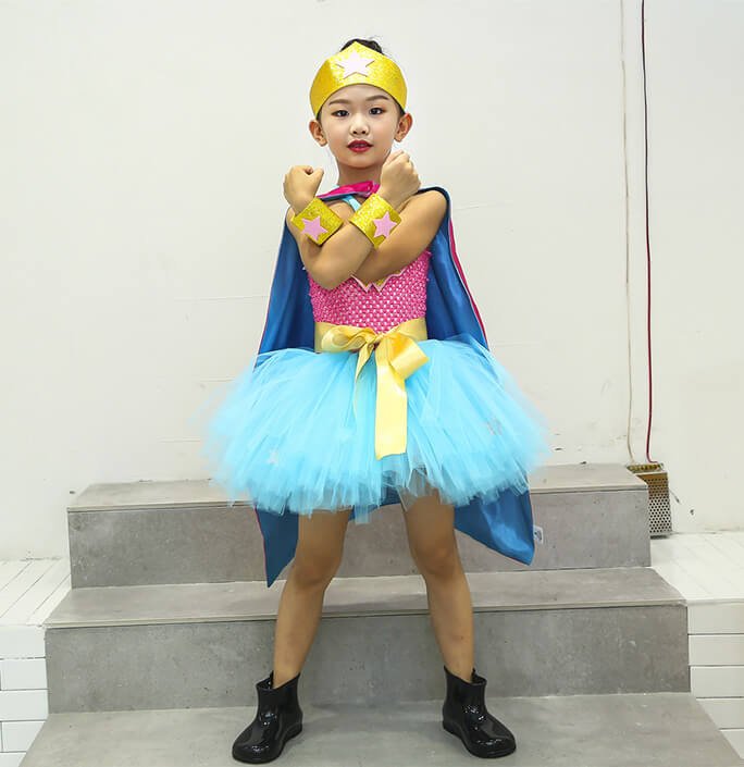 Girls Super Hero Wonder Woman Tutu Dress