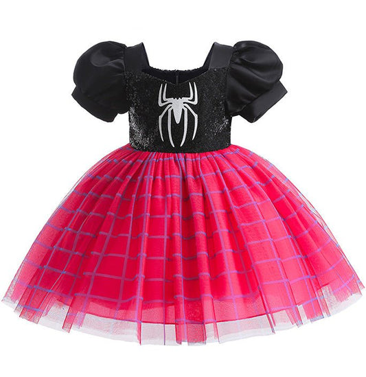 Girls Superhero Black Spider Costume