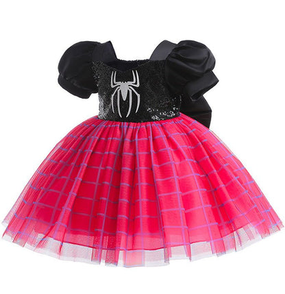 Girls Superhero Black Spider Costume