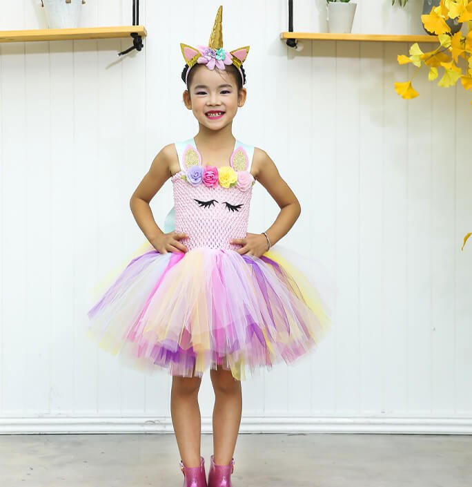 Girls Unicorn Themed Party Tutu Dress