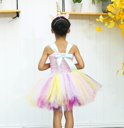 Girls Unicorn Themed Party Tutu Dress