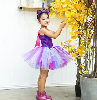 Girls Unicorn Themed Party Tutu Dress