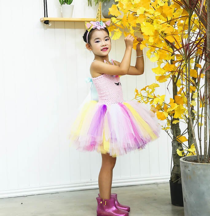 Girls Unicorn Themed Party Tutu Dress