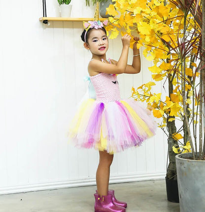 Girls Unicorn Themed Party Tutu Dress