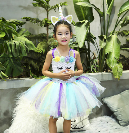 Girls Unicorn Themed Party Tutu Dress