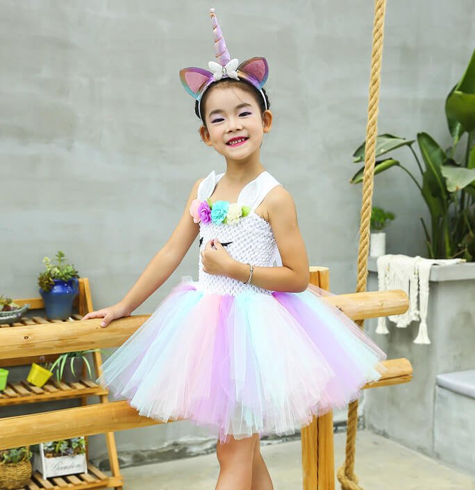 Girls Unicorn Themed Party Tutu Dress