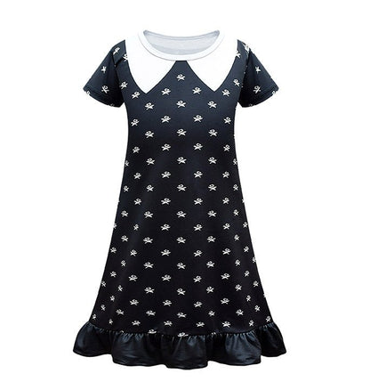 Girl's White Polka Dot Halloween Skirt