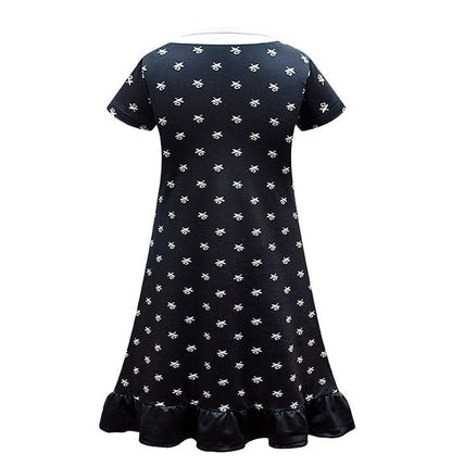 Girl's White Polka Dot Halloween Skirt