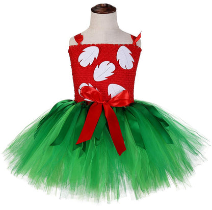 Tutu Dreams Hawaiian Cartoon Dress for Girls 1-12Y with Tropical Fern Leaf Headband Birthday Party Gifts