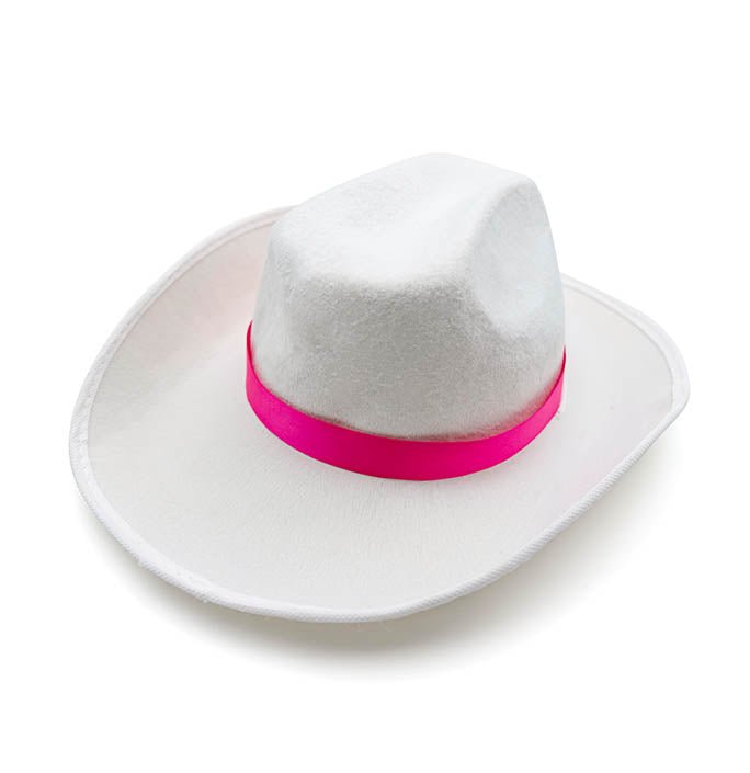 White Ribbon Barbie Cowgirl Hat